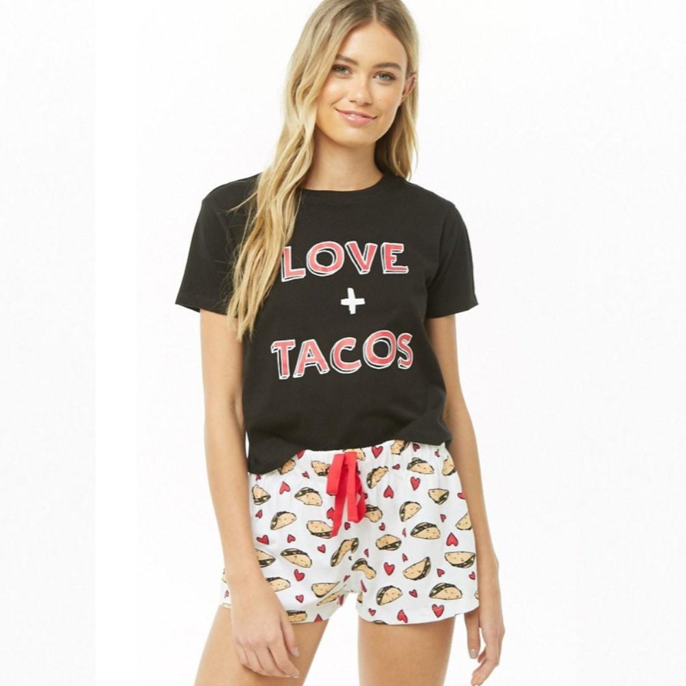 2/$30| Forever 21 Love + Tacos Pajamas